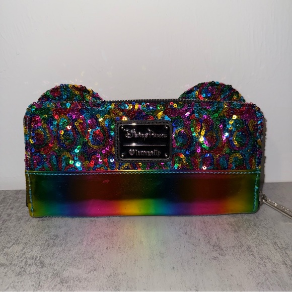 Disney Parks Loungefly Sequin Mickey Mouse Rainbow Set (Wallet LE) - Picture 9 of 11